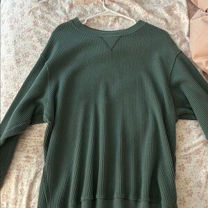 Aerie Forest Green Waffle Knit Sweater